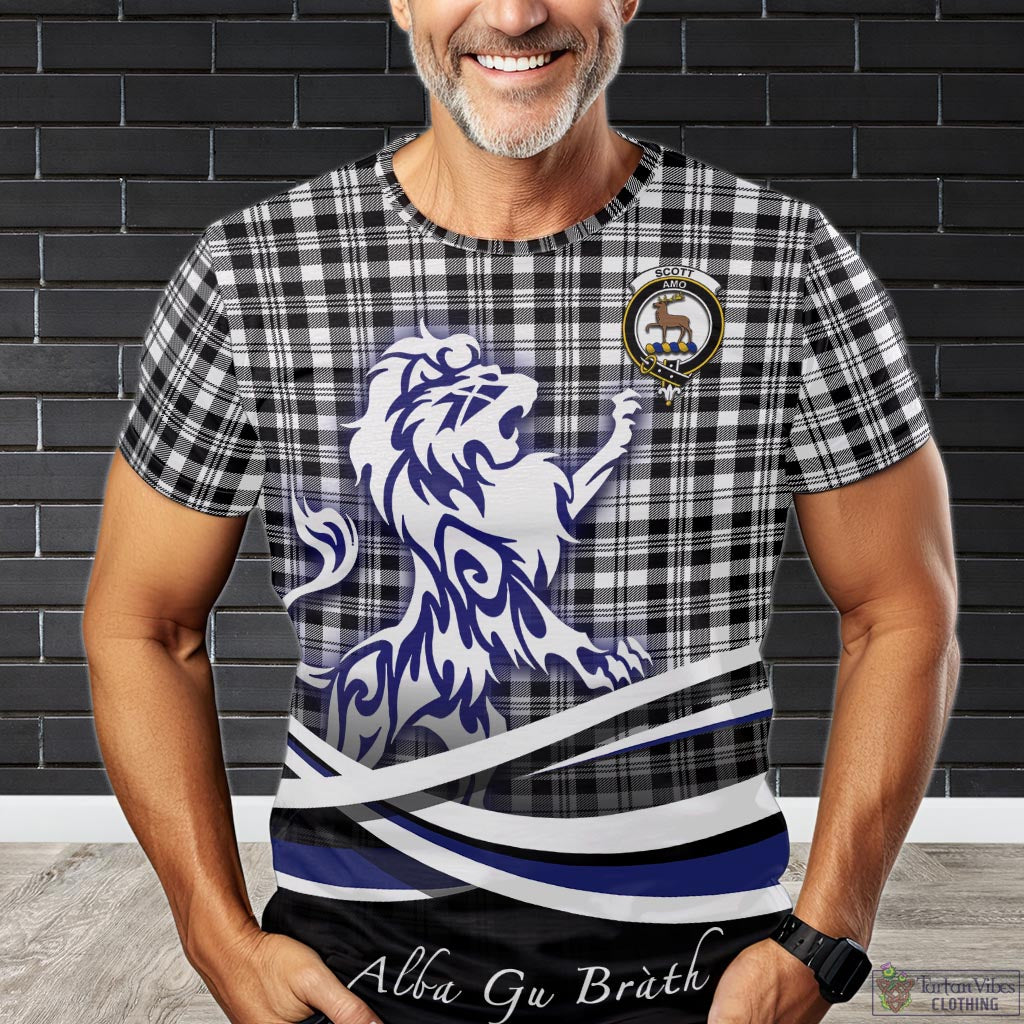 scott-black-white-tartan-t-shirt-with-alba-gu-brath-regal-lion-emblem