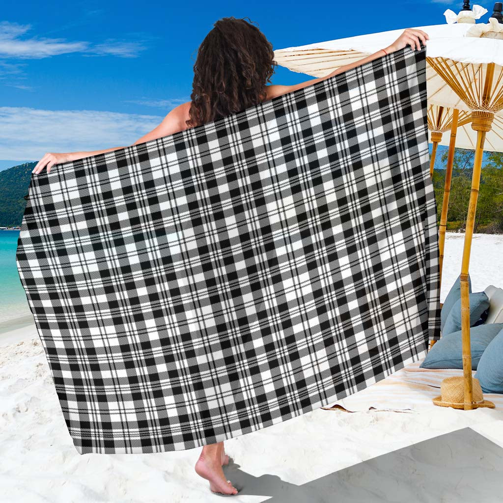 Tartan Vibes Clothing Scott Black White Tartan Sarong