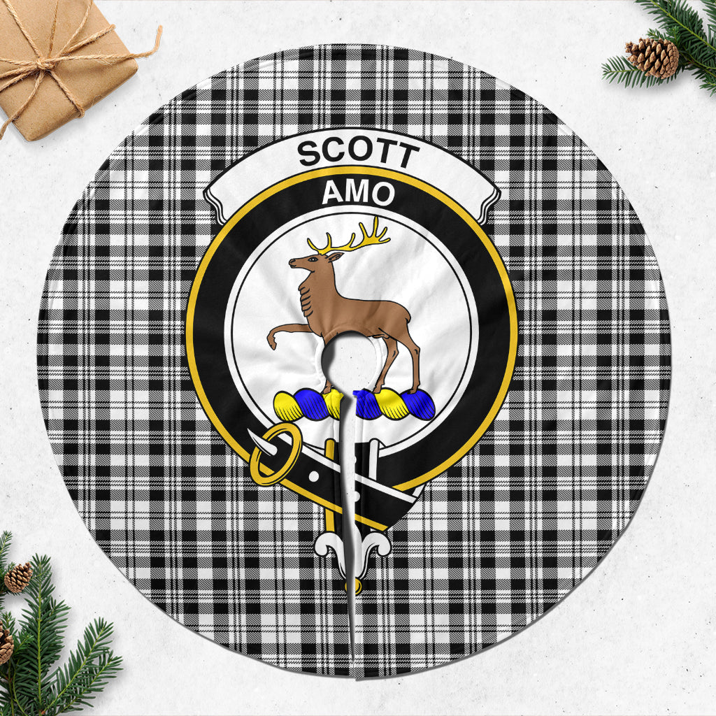 scott-black-white-tartan-christmas-tree-skirt-with-family-crest