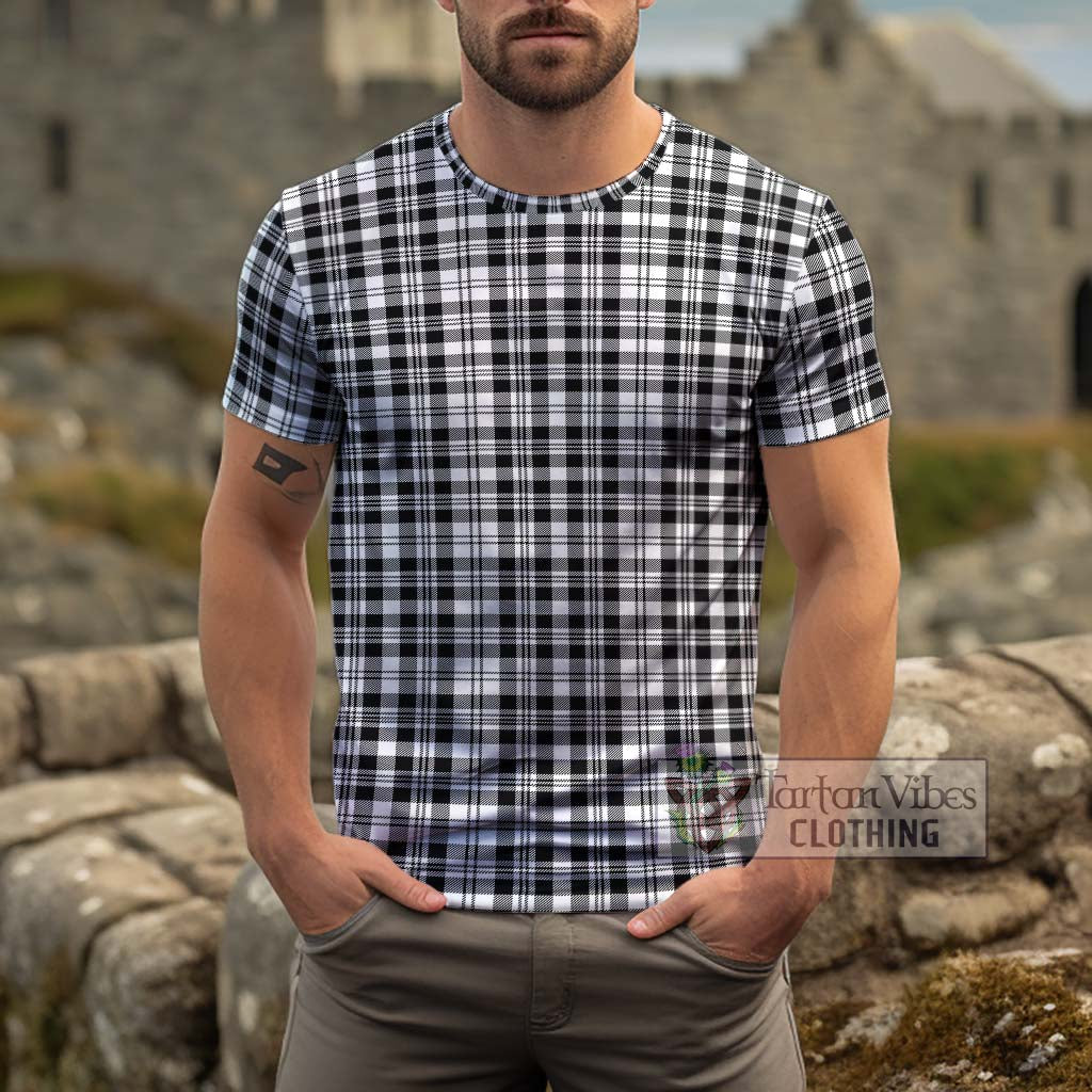 Scott Black White Tartan Cotton T-Shirt Men's Shirt - Tartanvibesclothing Shop