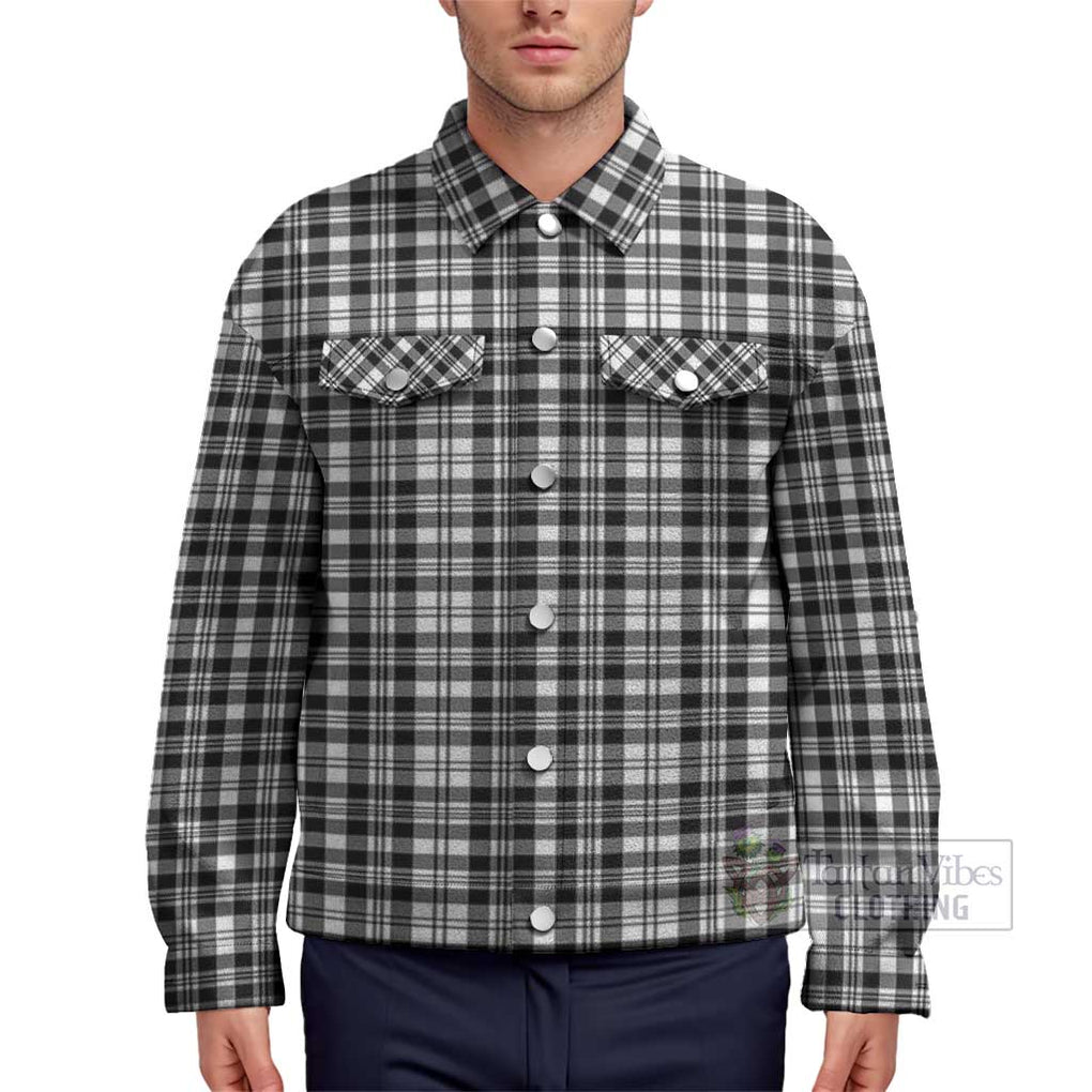 Scott Black White Tartan Unisex Lapel Cotton Jacket Unisex - Tartan Vibes Clothing