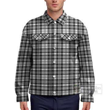 Scott Black White Tartan Unisex Lapel Cotton Jacket