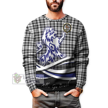 Scott Black White Tartan Sweatshirt with Alba Gu Brath Regal Lion Emblem