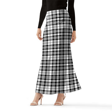 Scott Black White Tartan Womens Full Length Skirt