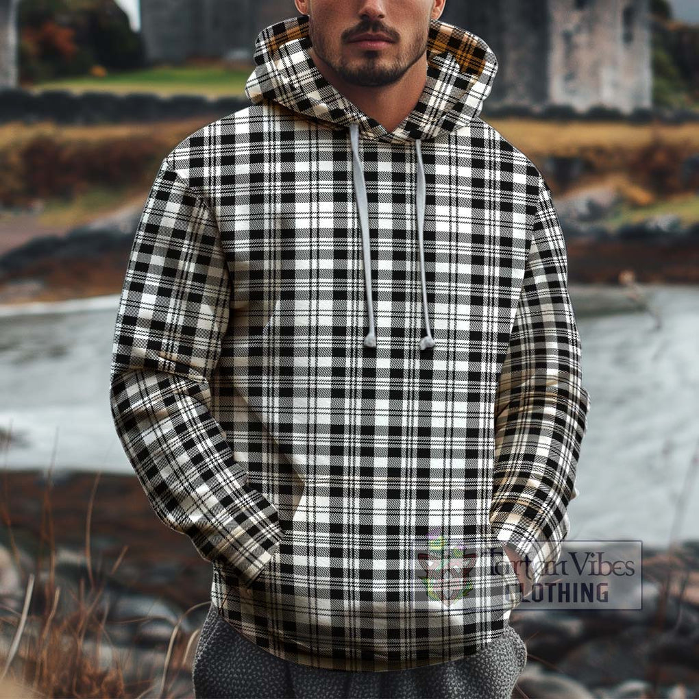 Scott Black White Tartan Cotton Hoodie Pullover Hoodie XS - Tartan Vibes Clothing