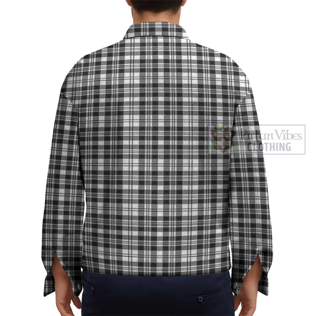 Scott Black White Tartan Unisex Lapel Cotton Jacket - Tartan Vibes Clothing