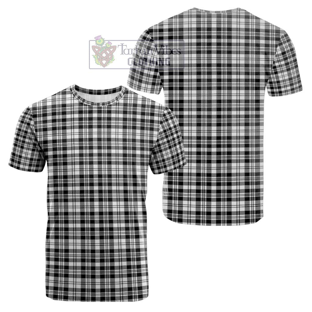 Scott Black White Tartan Cotton T-Shirt Kid's Shirt - Tartanvibesclothing Shop