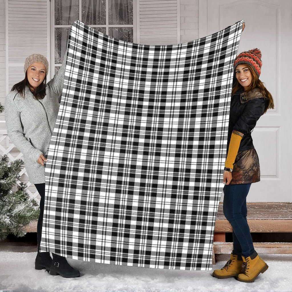 Scott Black White Tartan Blanket - Tartan Vibes Clothing