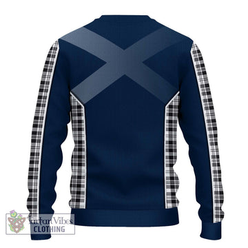 Scott Black White Tartan Ugly Sweater with Family Crest and Lion Rampant Vibes Sport Style