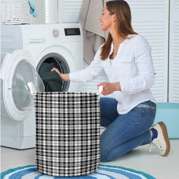 Scott Black White Tartan Laundry Basket