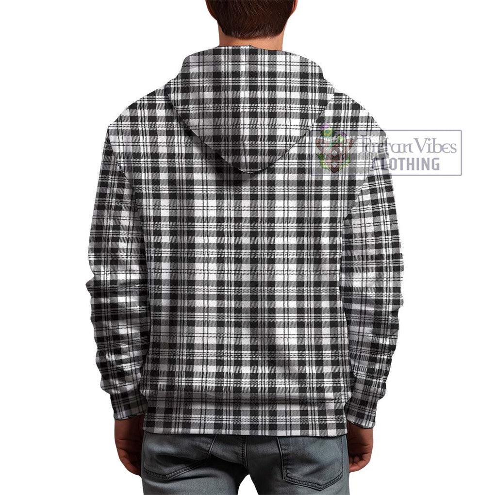 Scott Black White Tartan Hoodie with Family Crest DNA In Me Style - Tartanvibesclothing Shop