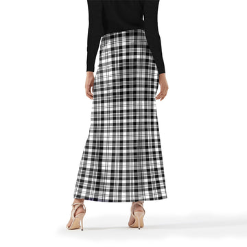 Scott Black White Tartan Womens Full Length Skirt