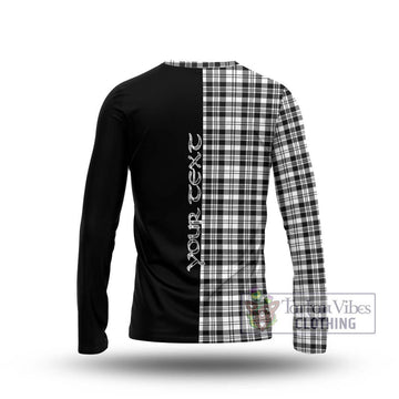 Scott Black White Tartan Long Sleeve T-Shirt with Family Crest and Half Of Me Style