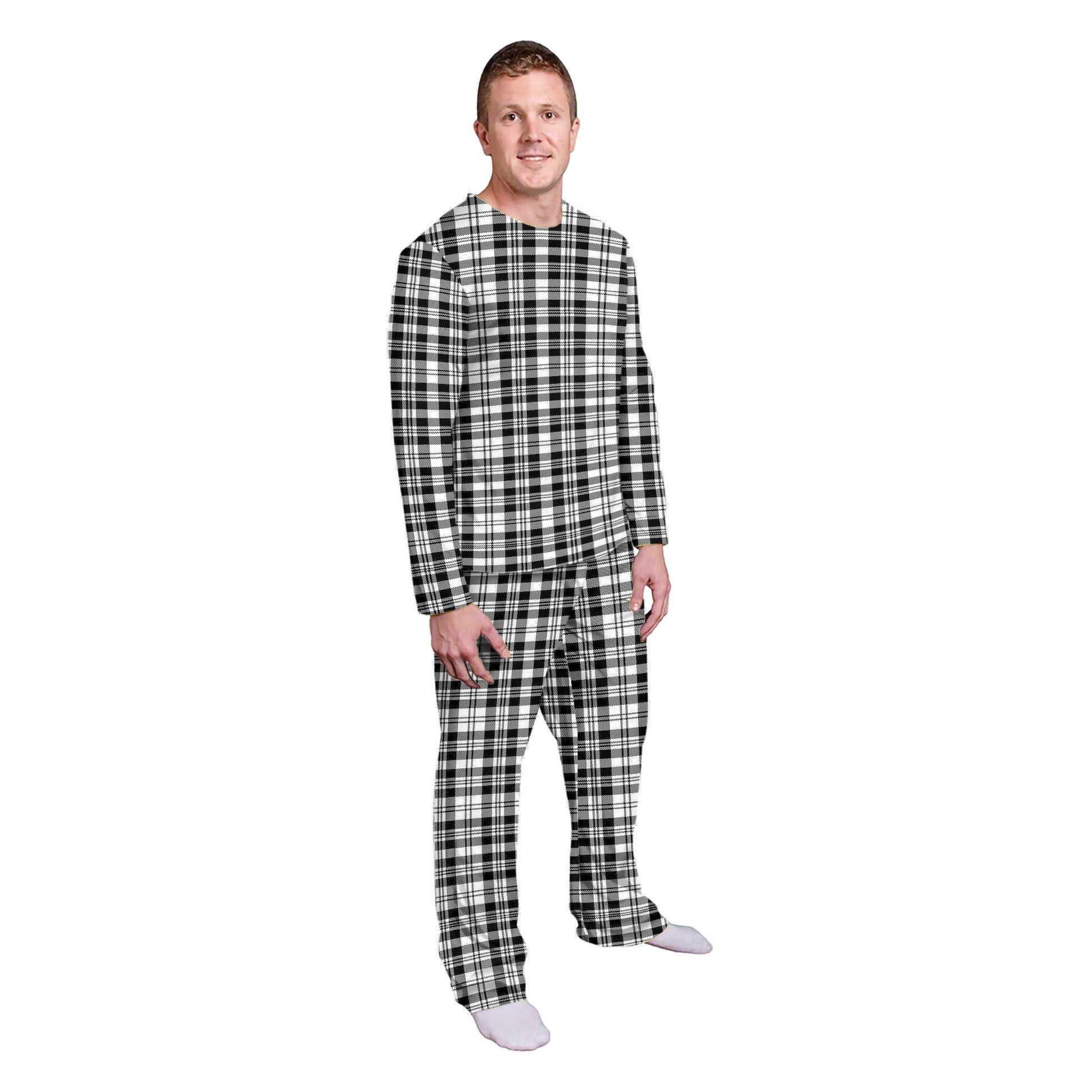 Scott Black White Tartan Pajamas Family Set - Tartan Vibes Clothing