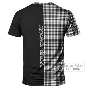 Scott Black White Tartan T-Shirt with Family Crest and Half Of Me Style