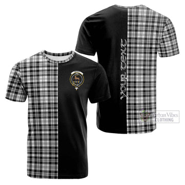 Scott Black White Tartan Cotton T-shirt with Family Crest and Half Of Me Style