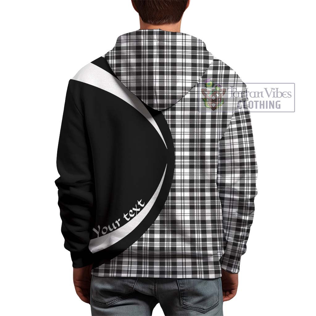 Scott Black White Tartan Hoodie with Family Crest Circle Style - Tartan Vibes Clothing