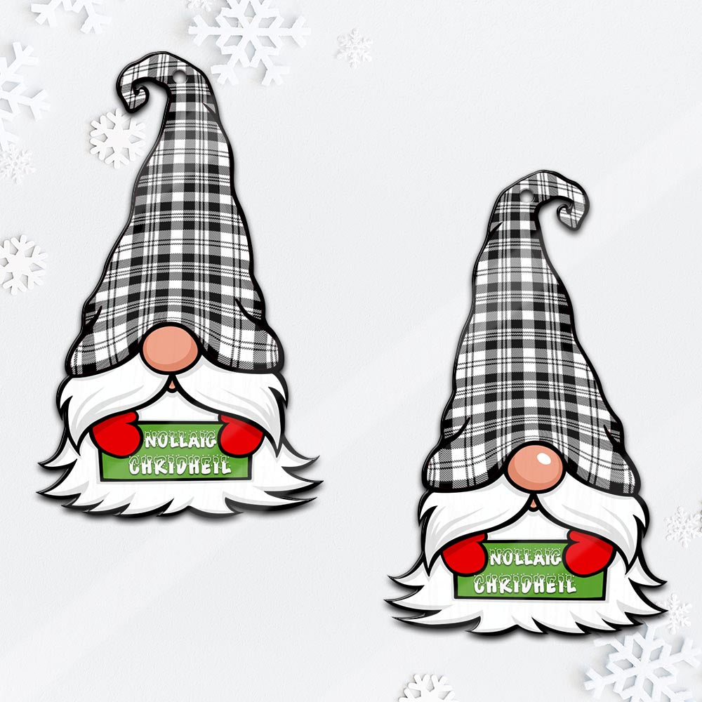 Scott Black White Gnome Christmas Ornament with His Tartan Christmas Hat - Tartan Vibes Clothing