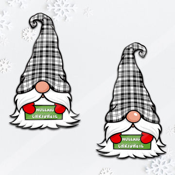 Scott Black White Gnome Christmas Ornament with His Tartan Christmas Hat