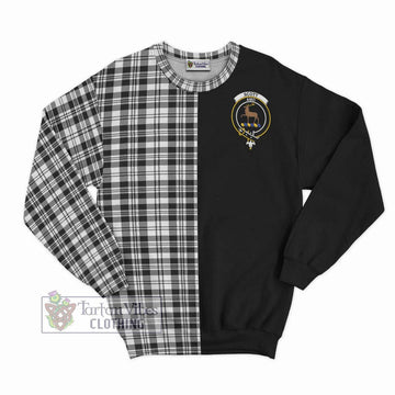 Scott Black White Tartan Sweatshirt with Family Crest and Half Of Me Style