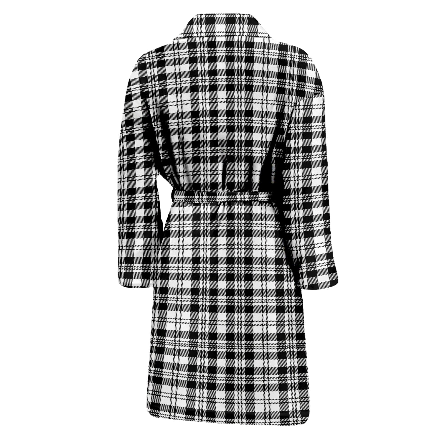 Scott Black White Tartan Bathrobe with Family Crest - Tartan Vibes Clothing