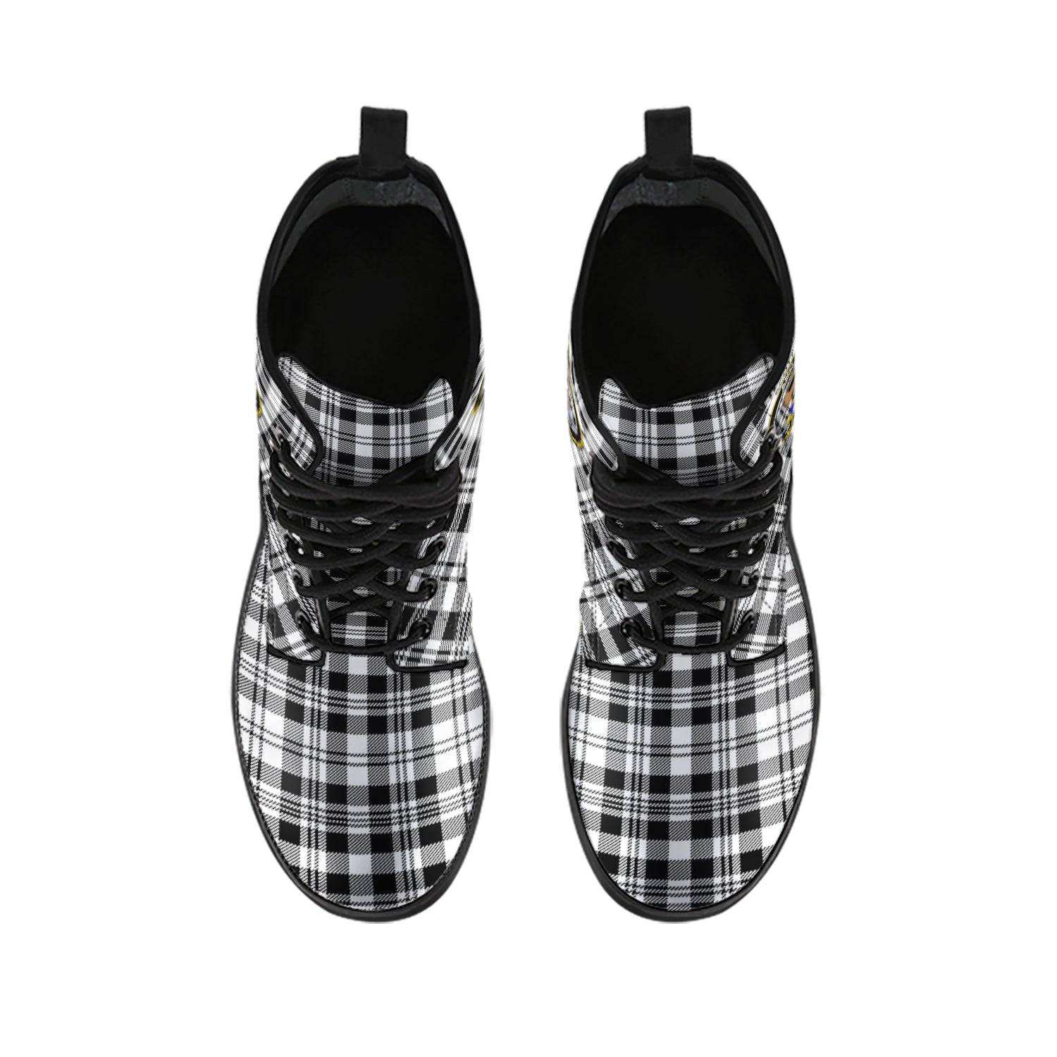 scott-black-white-tartan-leather-boots-with-family-crest