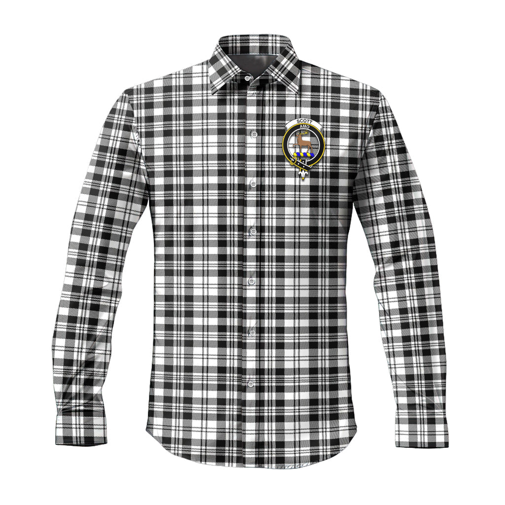 scott-black-white-tartan-long-sleeve-button-up-shirt-with-family-crest