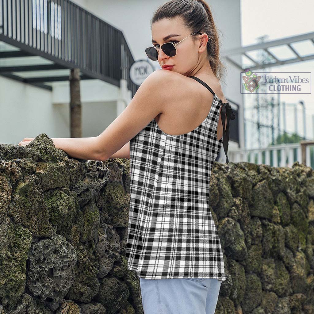 Tartan Vibes Clothing Scott Black White Tartan Loose Halter Neck Camisole