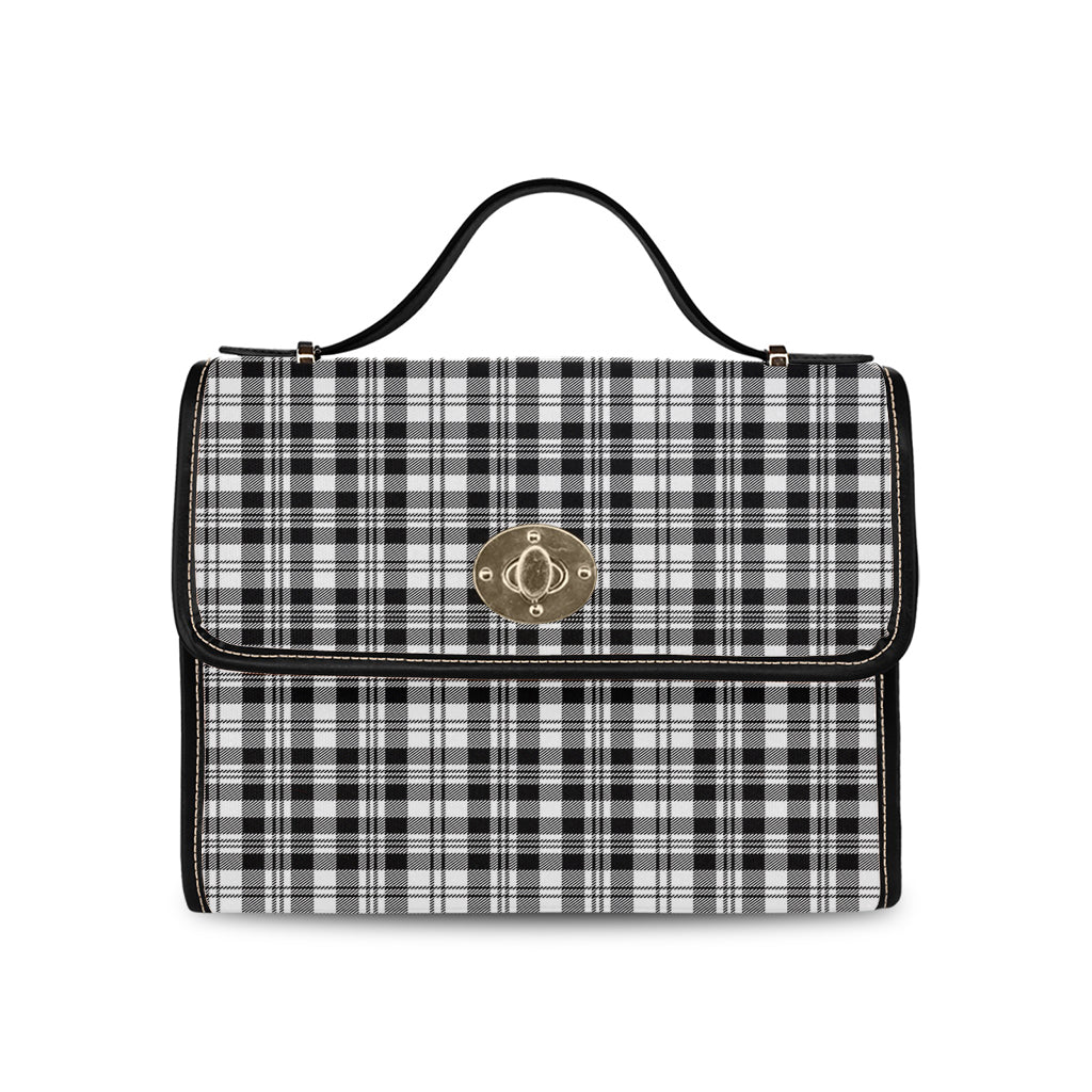 scott-black-white-tartan-leather-strap-waterproof-canvas-bag