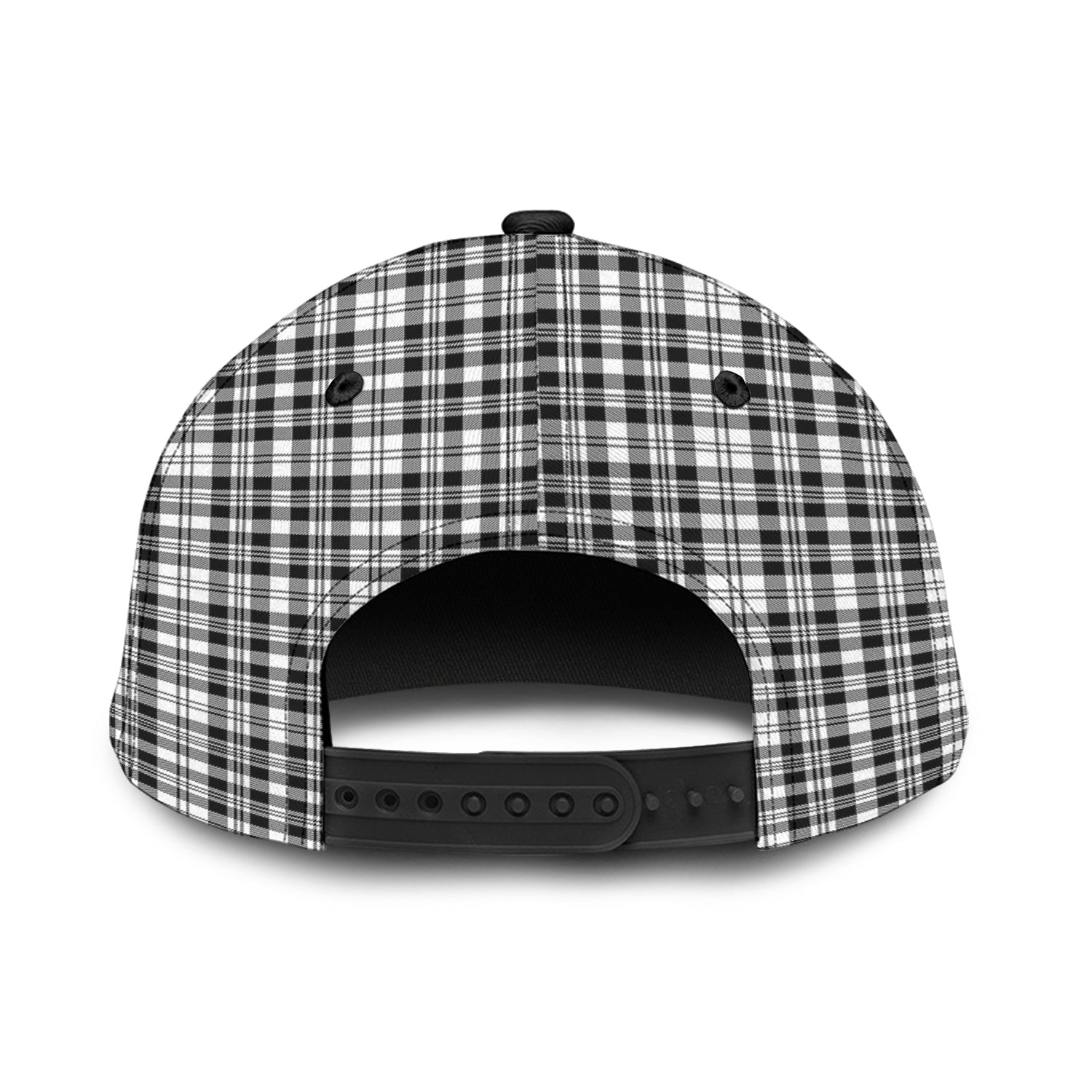 Scott Black White Tartan Classic Cap with Family Crest - Tartan Vibes Clothing