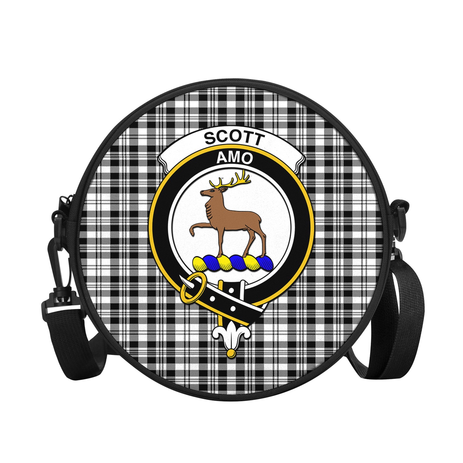 scott-black-white-tartan-round-satchel-bags-with-family-crest