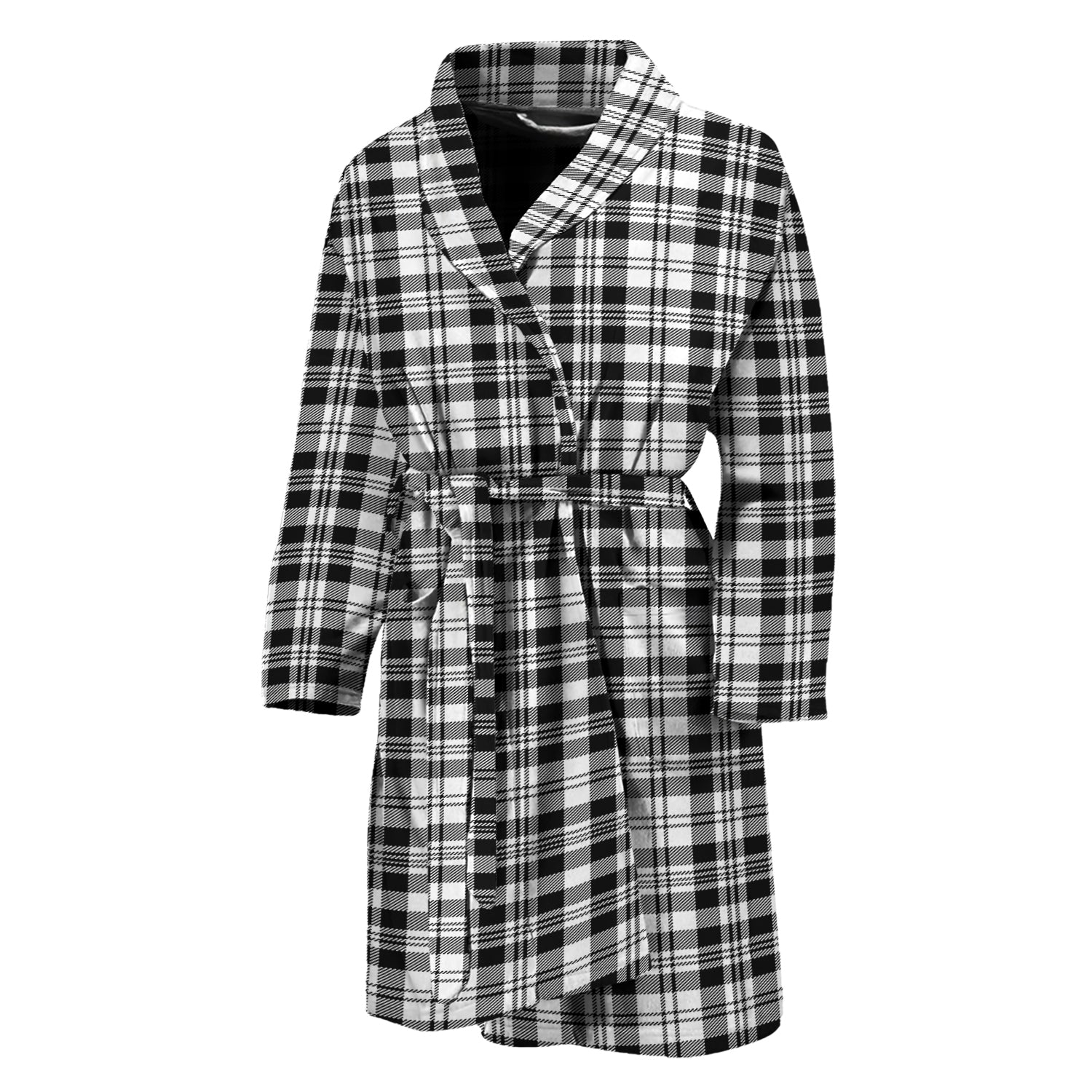 Scott Black White Tartan Bathrobe - Tartan Vibes Clothing