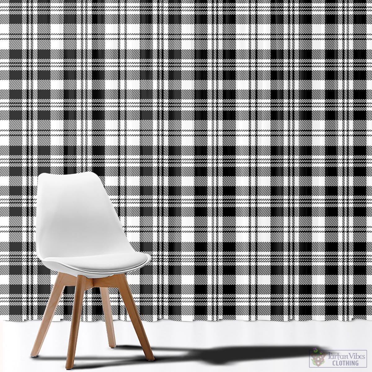 Scott Black White Tartan Window Curtain