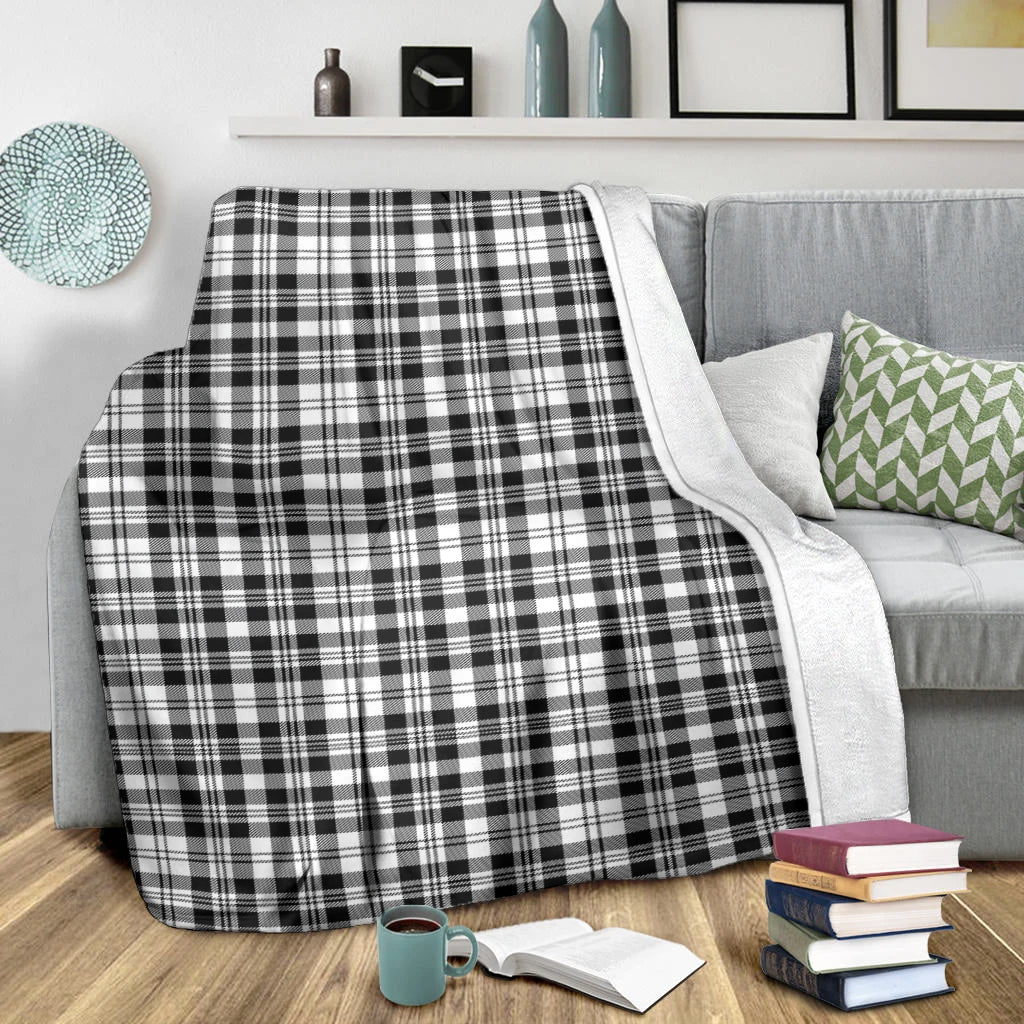 Scott Black White Tartan Blanket - Tartan Vibes Clothing