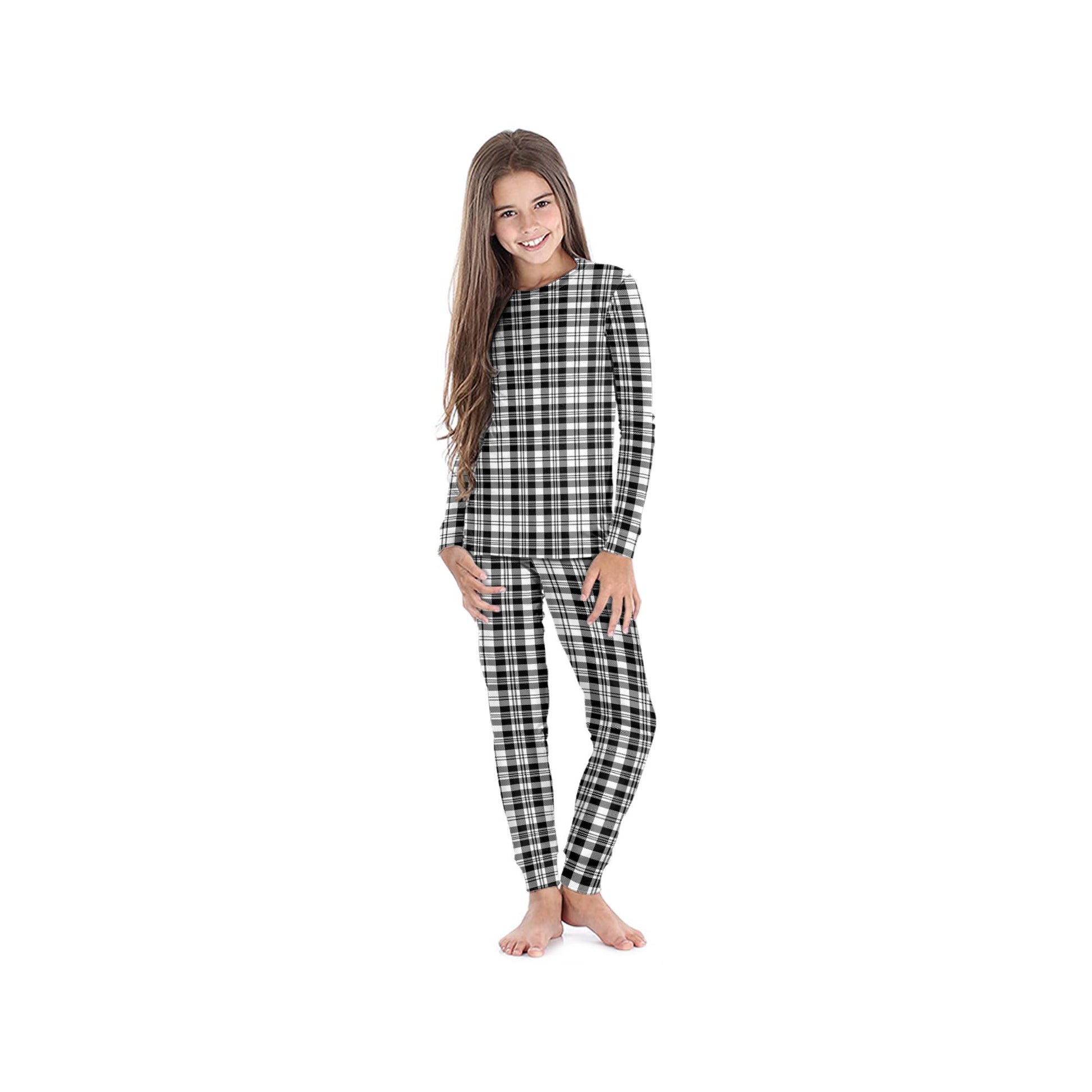 Scott Black White Tartan Pajamas Family Set - Tartan Vibes Clothing