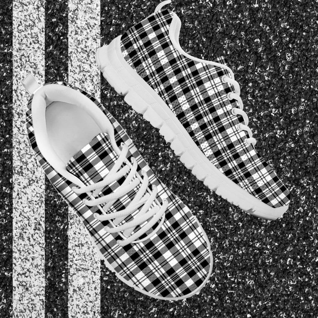 Scott Black White Tartan Sneakers - Tartan Vibes Clothing