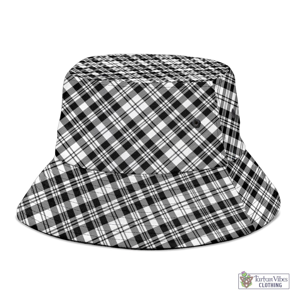 Tartan Vibes Clothing Scott Black White Tartan Bucket Hat