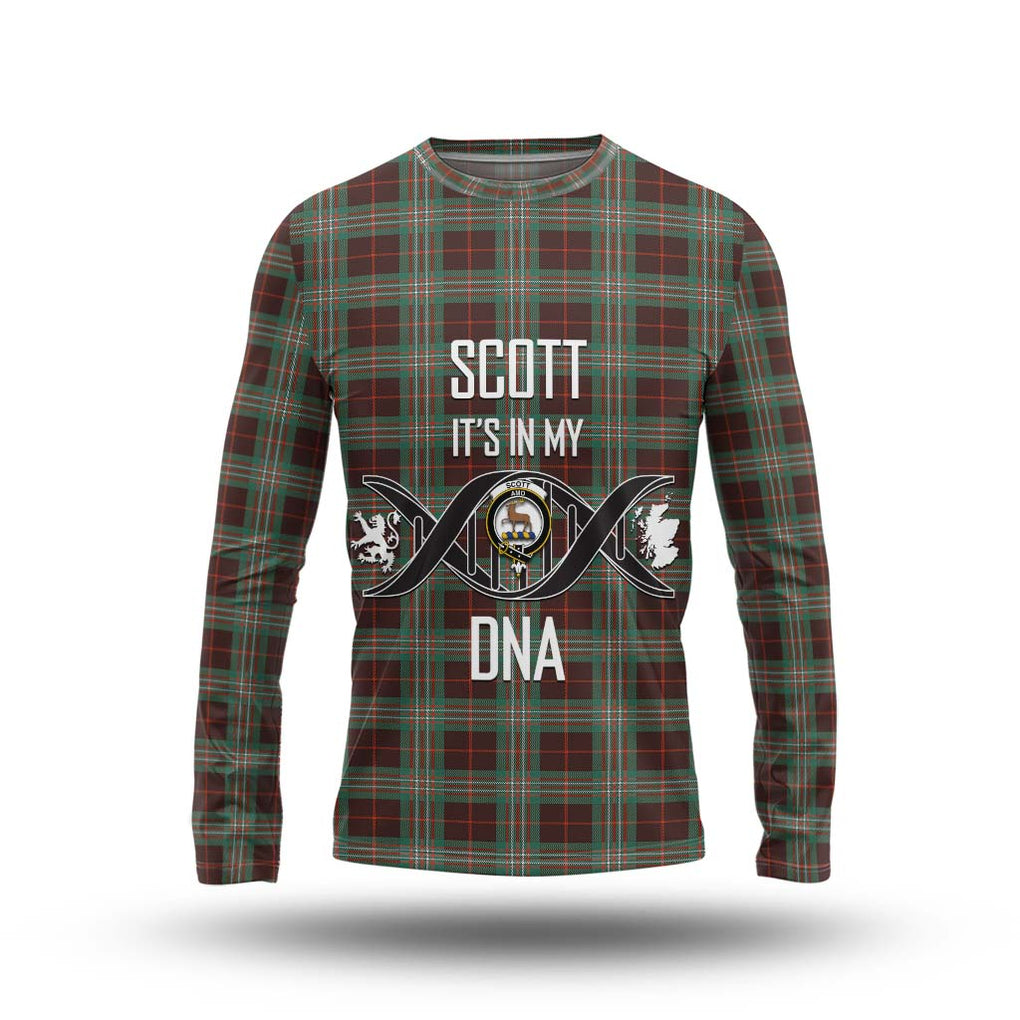 Scott Brown Ancient Tartan Long Sleeve T-Shirt with Family Crest DNA In Me Style Unisex - Tartanvibesclothing Shop