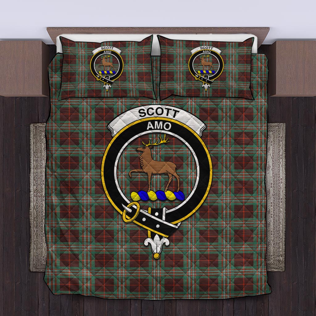 Scott Brown Ancient Tartan Quilt Bed Set with Family Crest Twin - Tartan Vibes Clothing