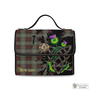 Scott Brown Ancient Tartan Waterproof Canvas Bag with Scotland Map and Thistle Celtic Accents