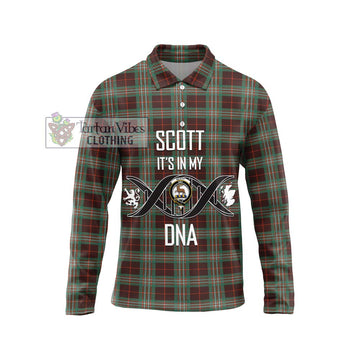 Scott Brown Ancient Tartan Long Sleeve Polo Shirt with Family Crest DNA In Me Style