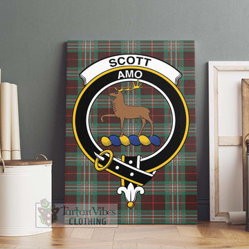 Scott Brown Ancient Tartan Canvas Print Wall Art with Family Crest