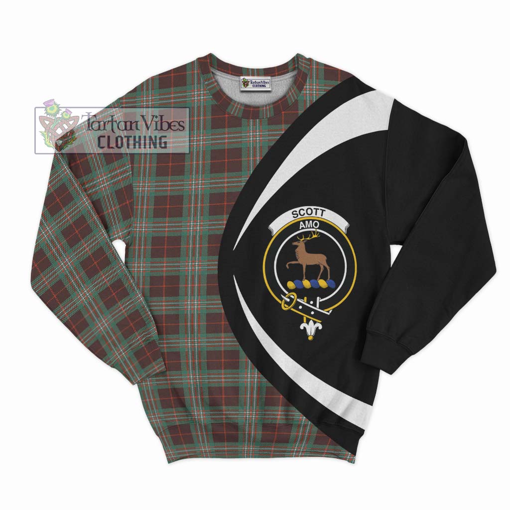 Scott Brown Ancient Tartan Sweatshirt with Family Crest Circle Style Unisex - Tartan Vibes Clothing