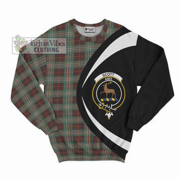 Scott Brown Ancient Tartan Sweatshirt with Family Crest Circle Style