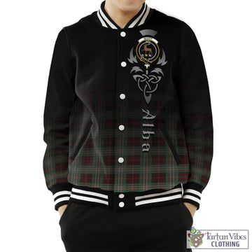 Scott Brown Ancient Tartan Baseball Jacket Featuring Alba Gu Brath Family Crest Celtic Inspired