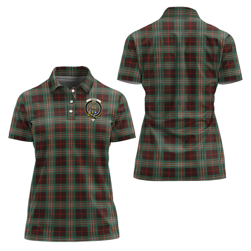 scott-brown-ancient-tartan-polo-shirt-with-family-crest-for-women