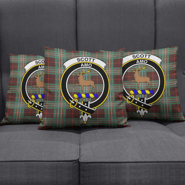 Scott Brown Ancient Tartan Pillow Cover with Family Crest