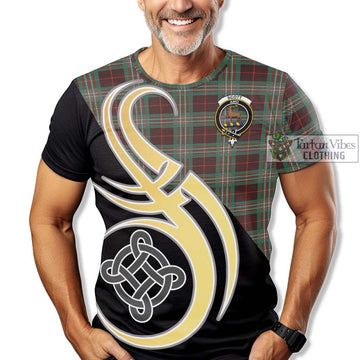 Scott Brown Ancient Tartan T-Shirt with Family Crest and Celtic Symbol Style