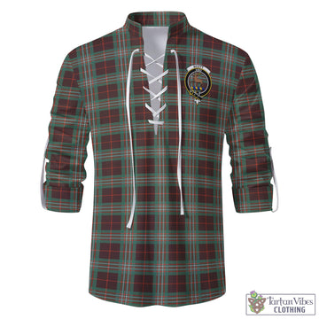 Scott Brown Ancient Tartan Men's Scottish Traditional Jacobite Ghillie Kilt Shirt with Family Crest