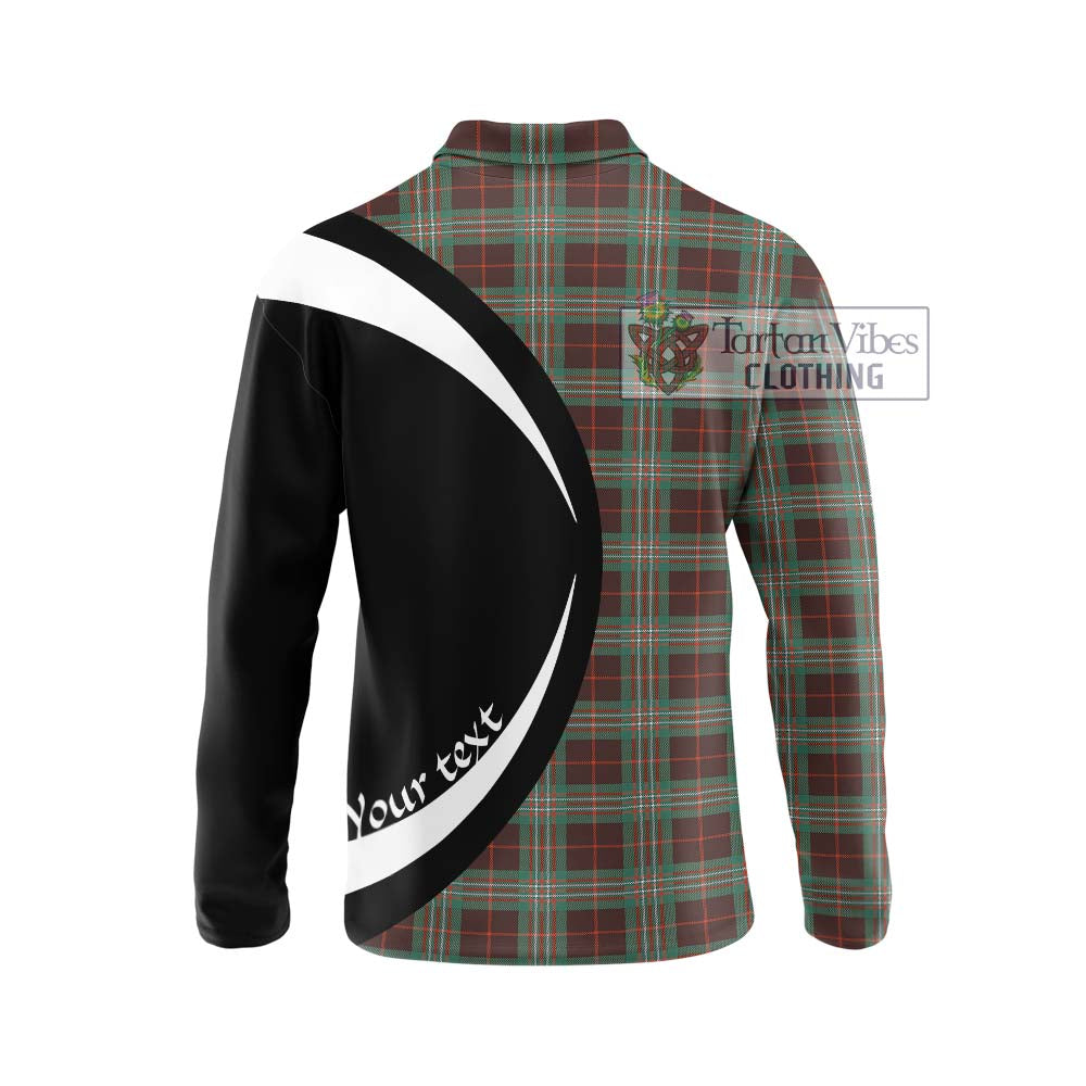 Scott Brown Ancient Tartan Long Sleeve Polo Shirt with Family Crest Circle Style - Tartan Vibes Clothing